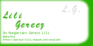 lili gerecz business card